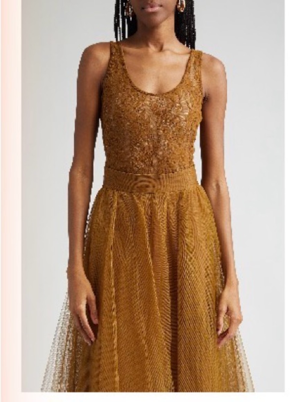 NWT Zimmermann Lace Scoop Neck Bodysuit Tank Top Gold Mustard Size 3